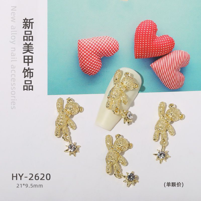 Charm gấu nail trang trí móng