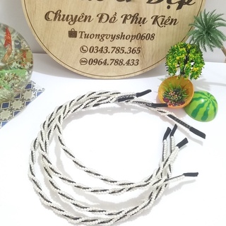 Băng đô cài tóc đính đá xoắn nhân tạo dành cho nữ