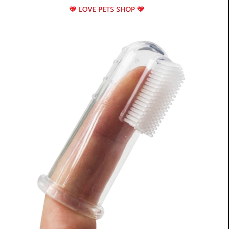 BÀN CHẢI ĐÁNH RĂNG CHO CHÓ MÈO BẰNG SILICON ĐEO TAY (MẪU MỚI) - 💝LOVE PETS SHOP💝