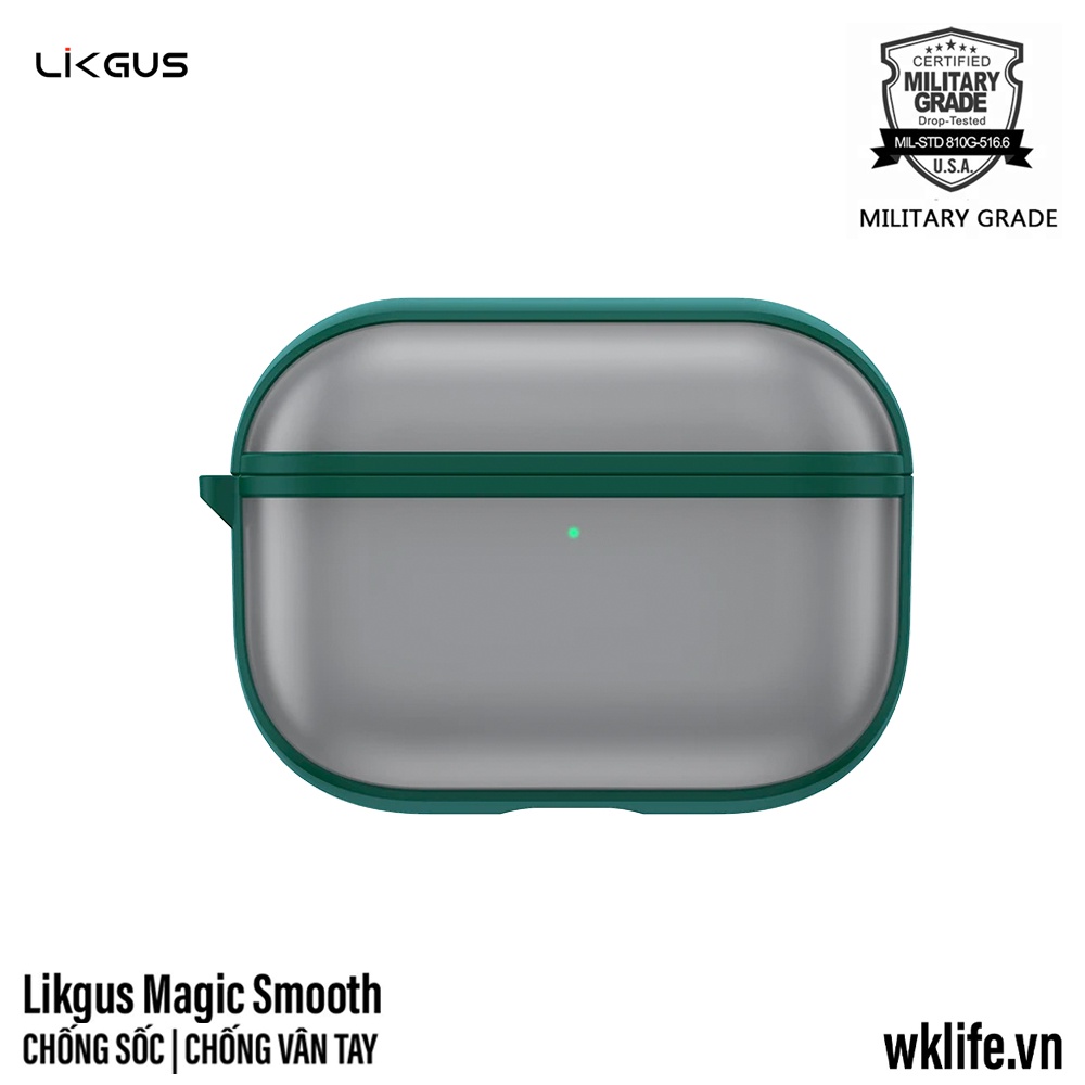 Vỏ Case Airpod Pro LIKGUS Nhám Mờ Chống Vân Chống Sốc