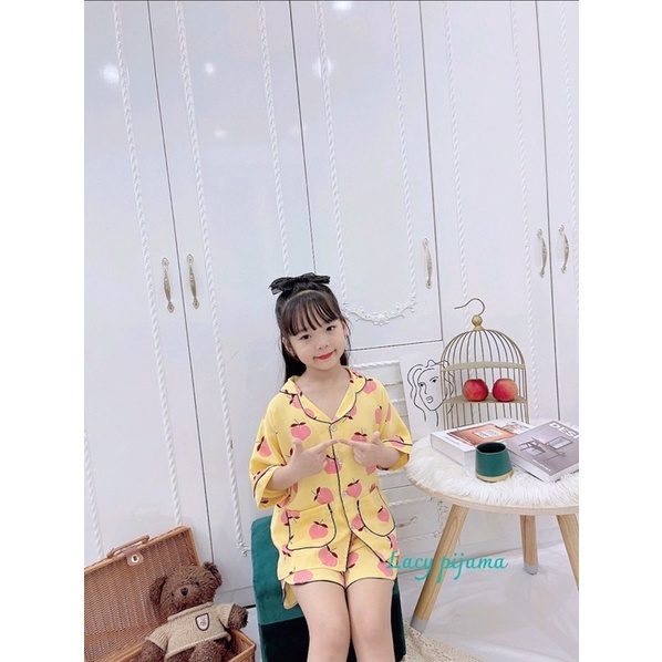 SIZE 18-38kg: Bộ pijama lụa Mango đại hè cho bé trai bé gái - BPLDH