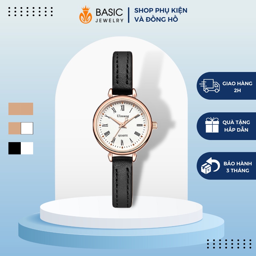 Đồng hồ thời trang nữ Ulzzang DH29 dây da mặt số La Mã phong cách retro vintage Basic Jewelry