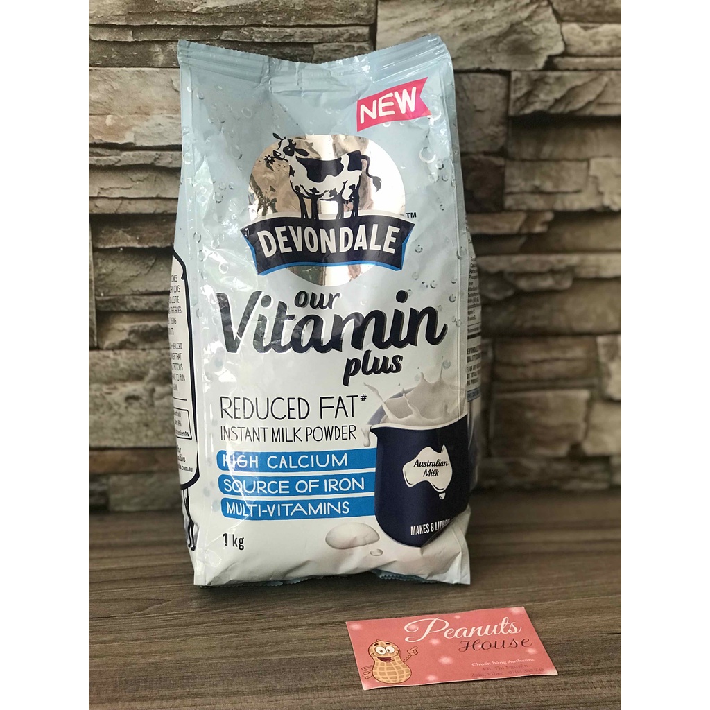Sữa bột nguyên kem tách béo Devondale Vitamin Plus 1kg của Úc