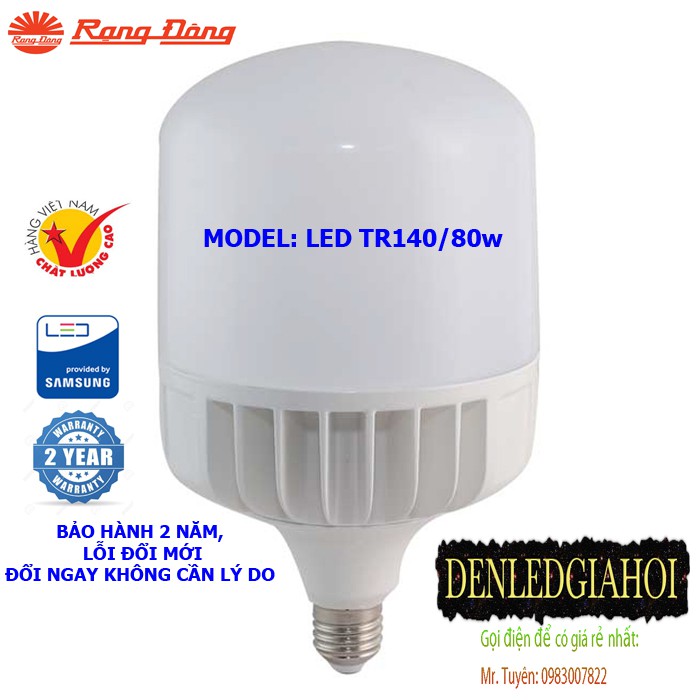 Bóng đèn Led Bulb trụ 80W (LED TR140/80W) - Rạng Đông