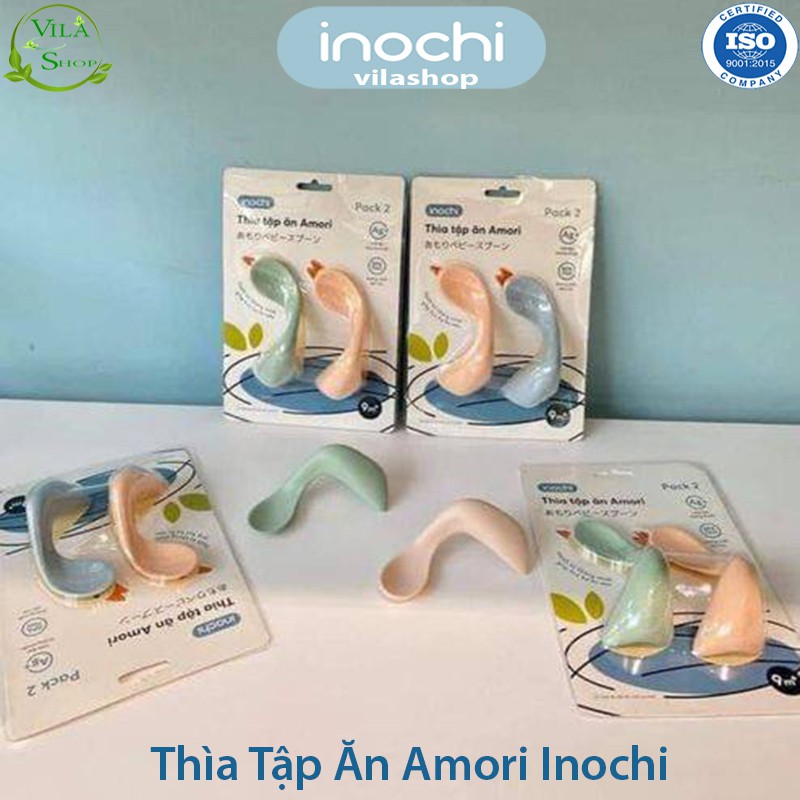 [ Bộ 2 Chiếc ] Thìa Tập Ăn Cho Bé, Thìa Cong Tập Ăn Cho Bé Nhựa Cao Cấp Inochi Tiêu Chuẩn Nhật An Toàn Cho Mẹ Và Bé
