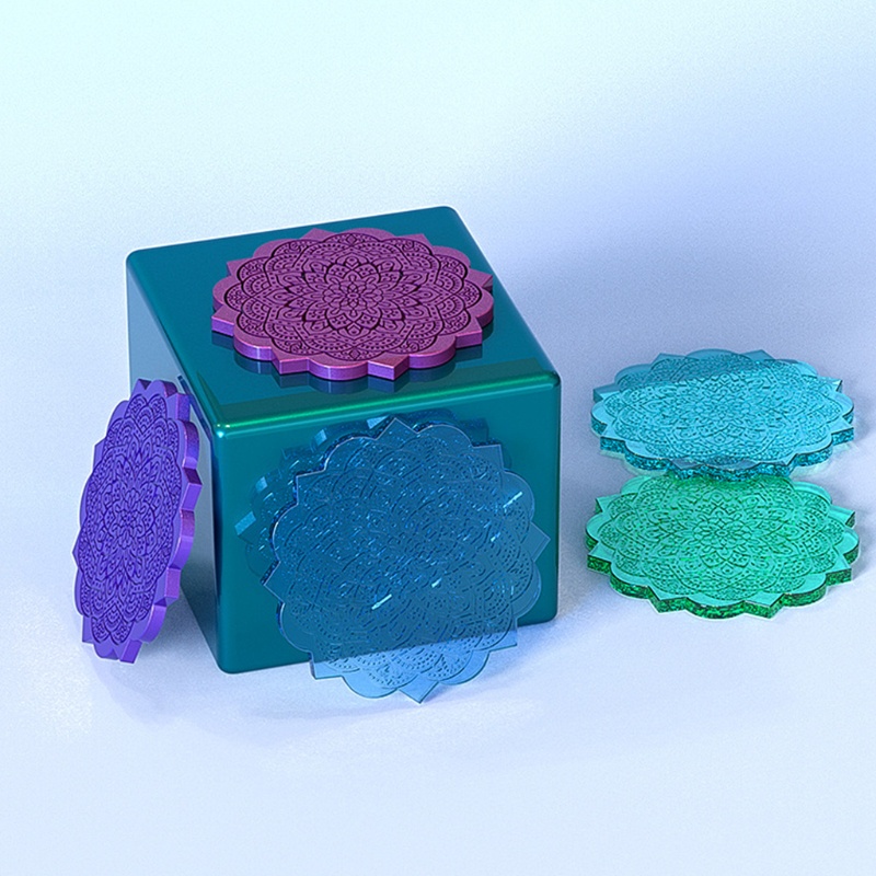 Sa Khuôn Silicon Làm Tấm Lót Bàn Ăn Họa Tiết Mandala Độc Đáo Tiện Dụng