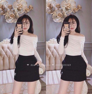 Áo lệch vai hàng dài tay