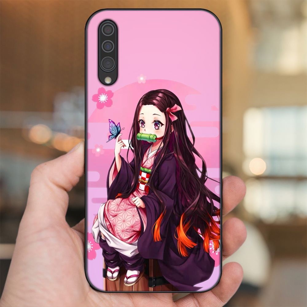 Ốp lưng Samsung A30S, A50, A50S, A70, A70S viền đen in hình Nezuko Kimetsu no Yaiba