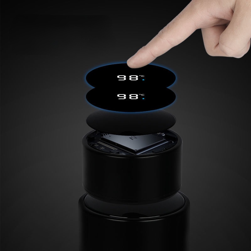 Bình Giữ Nhiệt Thông Minh Bằng Thép Không Gỉ 500ml Có Màn Hình Kỹ Thuật Số Tiện Dụng