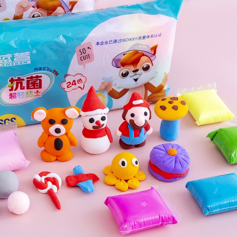 Đất nặn đất sét tự khô thành xốp nhiều màu Softclay đồ chơi an toàn cho bé CAMI KIDS