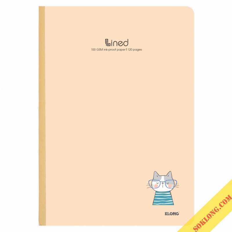 Vở Klong A4 may dán gáy 120 trang kẻ ngang VPPKLONG, sổ Klong MS 847 bìa dễ thương giấy 100gsm