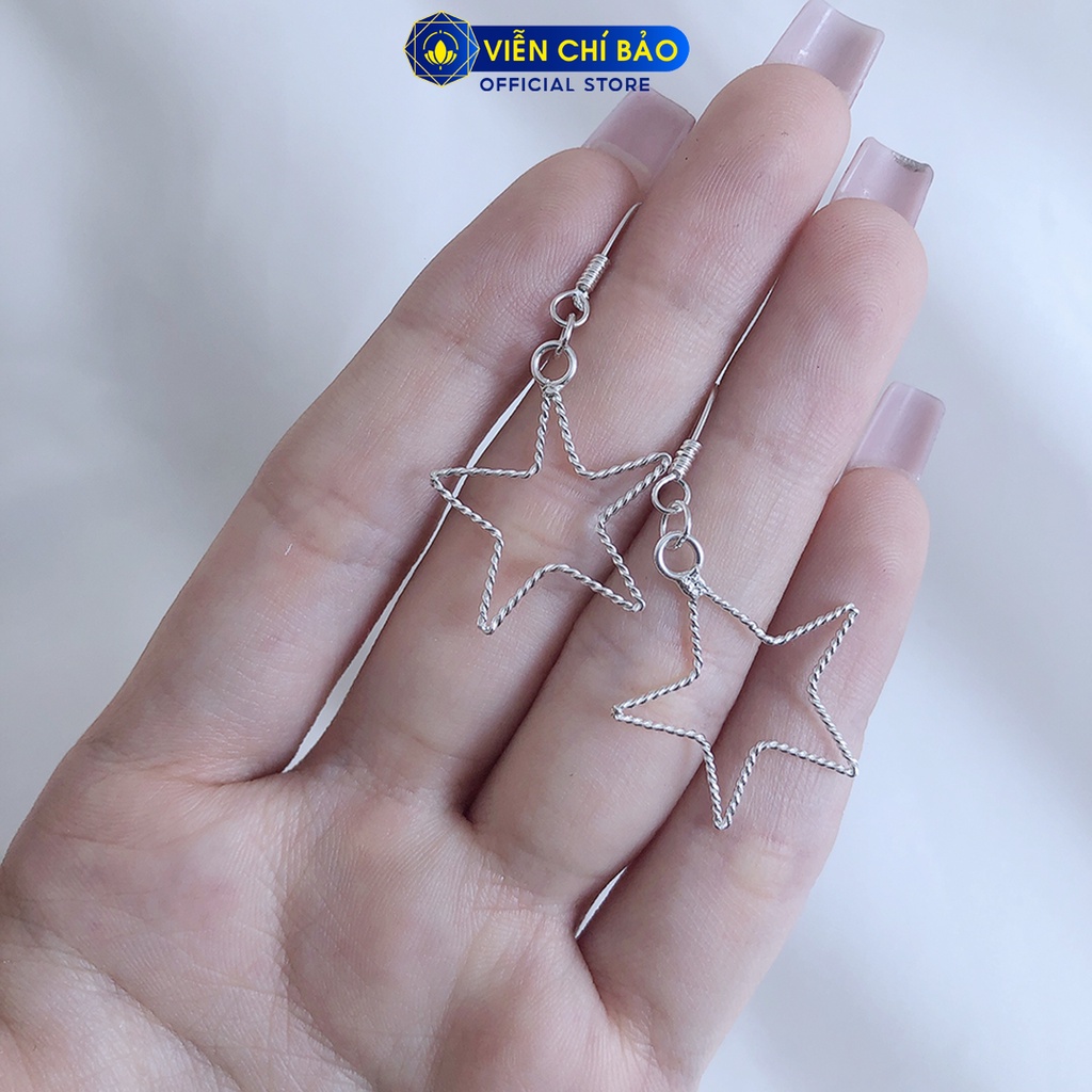 Bông tai bạc nữ Empty Star chất liệu bạc S925 thời trang phụ kiện trang sức nữ thương hiệu Viễn Chí Bảo B000226x1