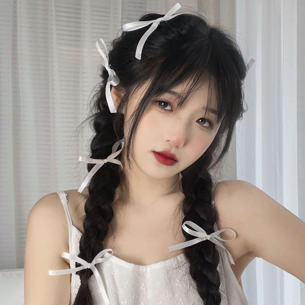 Kẹp Tóc Đính Nơ Ren Phong Cách Lolita Hàn Quốc Dễ Thương Cho Nữ