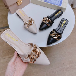 Dép Nữ Thời Trang[Ảnh, Clip Thật] Xục Nhọn Xích To Kiểu Dáng Trend