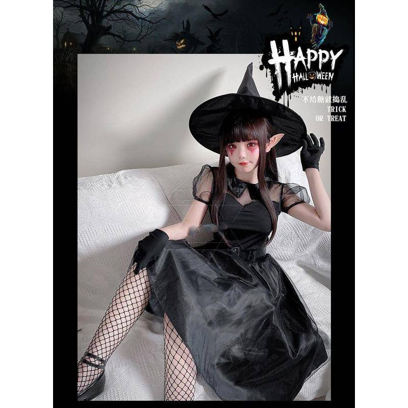 Halloween cos black magician cos witch skirt little devil witch costume ghost bride party cosplay costume