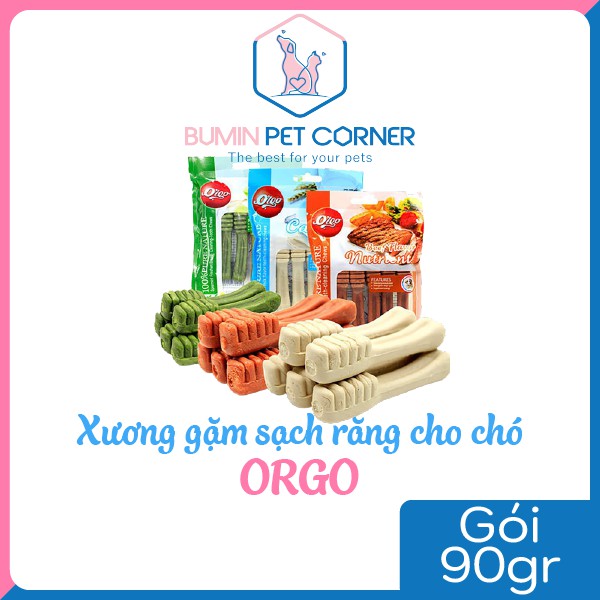 Xương gặm sạch răng chó chó Orgo gói 90gr