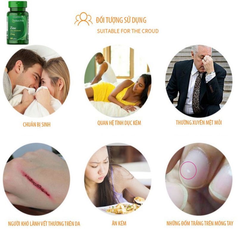 [Date 2025] Viên uống bổ sung kẽm zinc 25mg- 50mg Puritan's Pride 100v