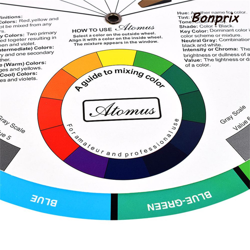 Bảng hướng dẫn phối màu hình dạng bánh xe xoay nhiều màu sắc