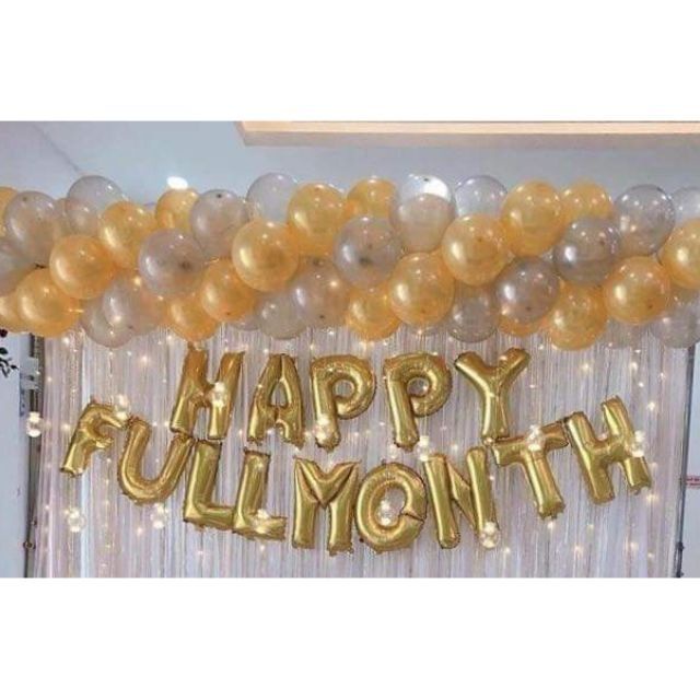 Bộ bóng HAPPY FULLMONTH trang trí tiệc đầy tháng, 30 ngày cho bé trai/ bé gái rẻ đẹp