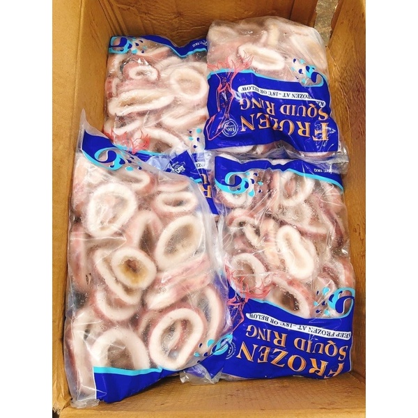 Mực vòng cắt khoanh 1 túi khoảng 500-600gr (giao hoả tốc HCM)