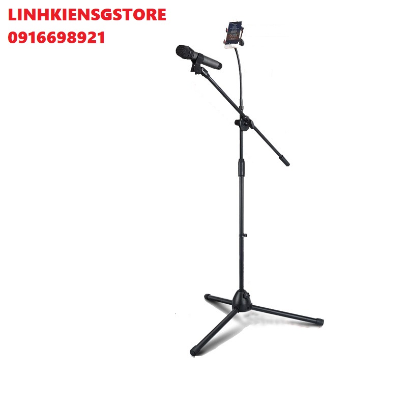 ♻ Chân Đế Micro Đứng Có Kẹp Điện Thoại Tăng Giảm Chiều Cao Boom Mic Stand