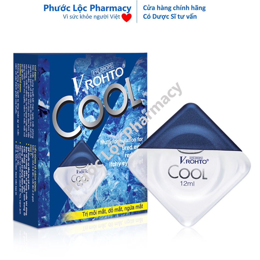 V Rohto Cool / Nhỏ Mắt V Rohto Xanh giảm ngứa mắt đỏ mắt