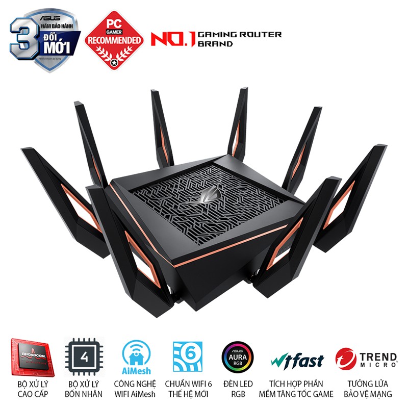 ASUS ROG Rapture GT-AX11000 (Gaming Router) Wifi AX11000 3, Wifi 6