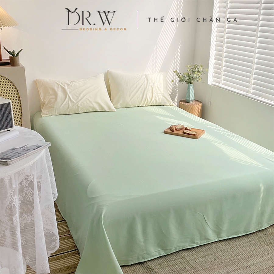 Bộ chăn ga giường nệm set 4 món cotton tici mang phong cách hàn quốc DR.W cao cấp bo chun drap giường - Thế Giới Chăn Ga