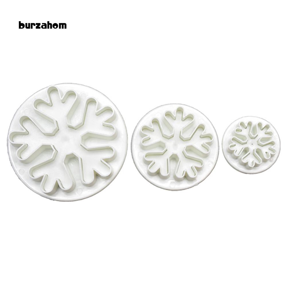 Set 3 khuôn cắt kẹo mềm trang trí bánh tạo hình bông tuyết