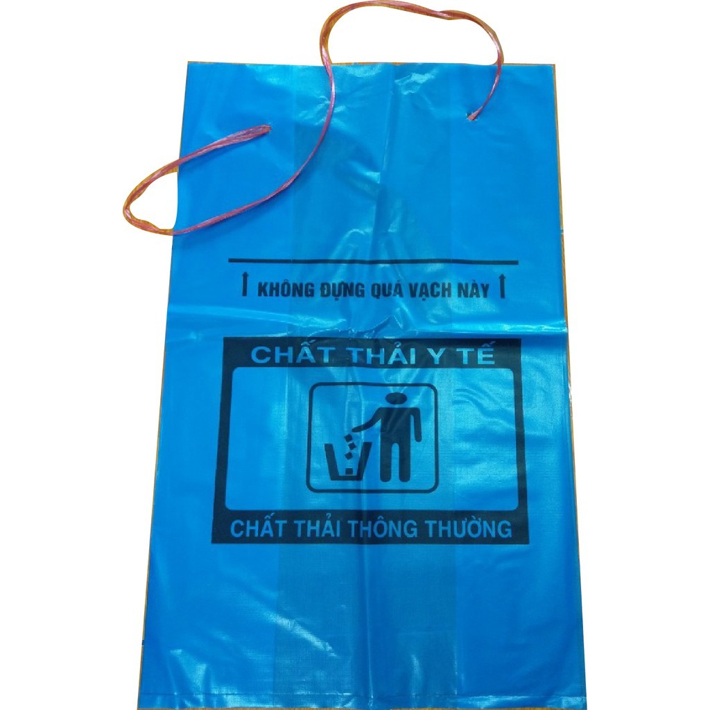 Túi nilon y tế loại 15L màu xanh ( có dây rút)