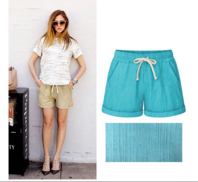 Quần Short Nữ Linen Lưng Thun Có Dây Rút Size 50-90Kg - Hàng Nhập Quảng Châu - Lucky Girl shop