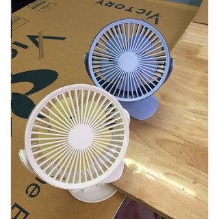 Quạt mini tích điện kẹp bàn - Quạt để bàn xay 360 độ
