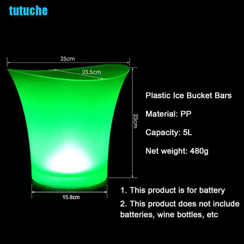 Xô Nhựa Đựng Đá Có Đèn Led Thay Đổi Màu Sắc 5l Chống Thấm Nước