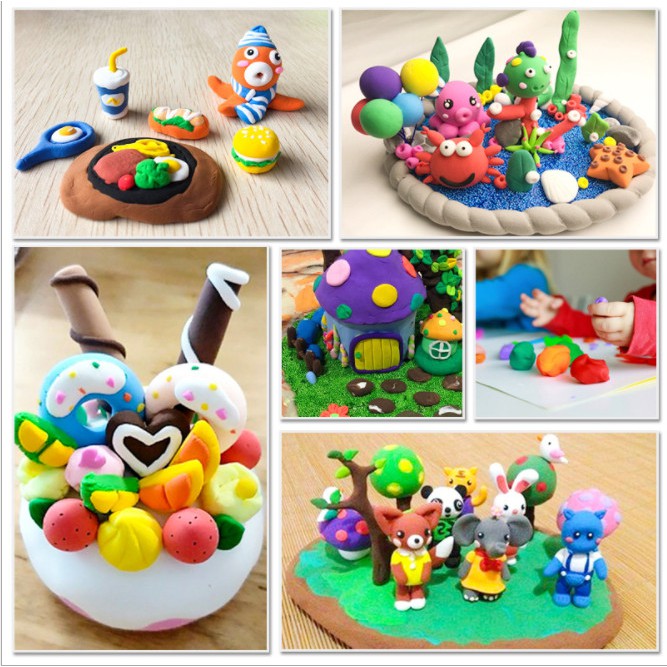 Set 12 màu đất sét nhẹ , nguyên liệu làm butter slime