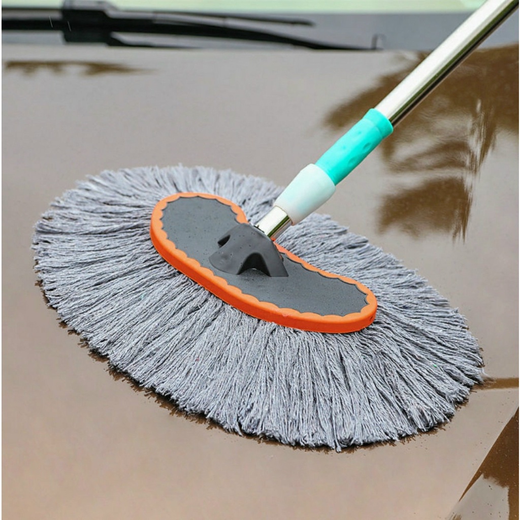 Cây Lau Rửa Xe Ô Tô Cán Dài,Sợi Lau Mềm - Chổi Dài VER 4