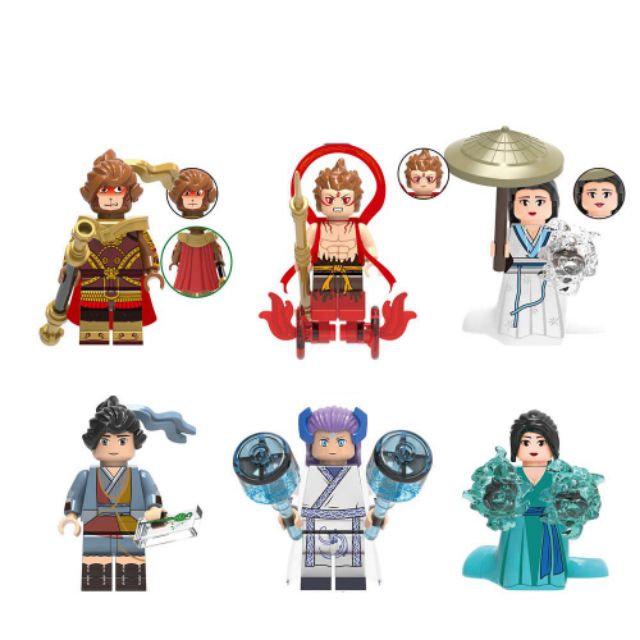Xếp hình Bạch Xà Truyện Tôn Ngộ Không - Thanh Xà - Na Tra - Hứa Tiên - Ngao Bính Lego Minifigures Xinh X0274