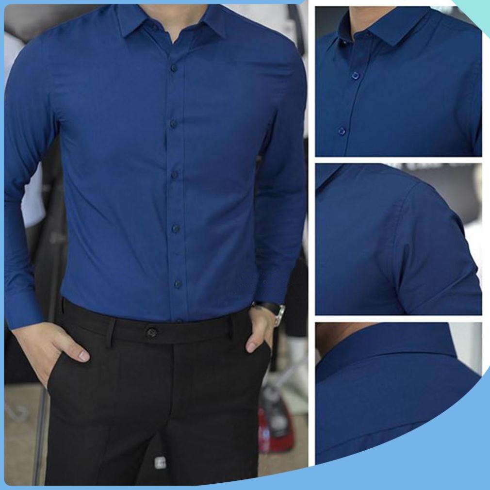 Áo sơ mi  - Áo sơ mi lụa cao cấp - Vải lụa mềm mịn, mặc cực mát, không nhăn, dáng slim Hàn Quốc trẻ đẹp | BigBuy360 - bigbuy360.vn
