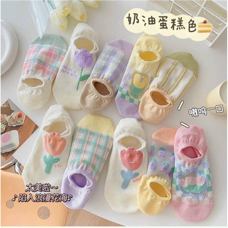 Sét 10 đôi tất design by korean sắc màu