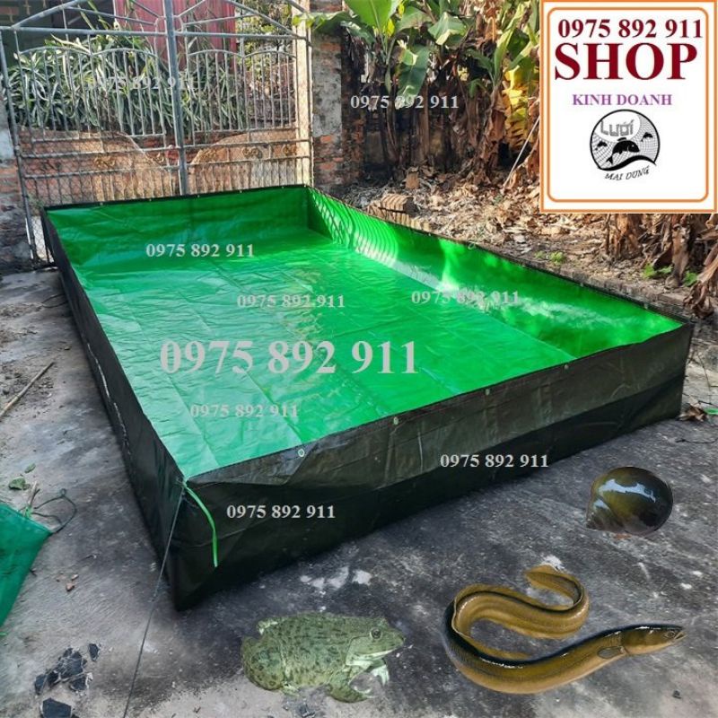 Bể bạt nuôi ốc ếch cá lươn chạch 4x3x1 - xanh bộ hà quốc