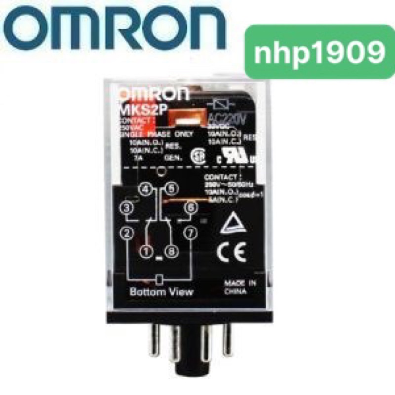 Đế /Rờ le trung gian MKS2P AC220/DC12/DC24 8 chân tròn, Đế PF083A-E OMRON