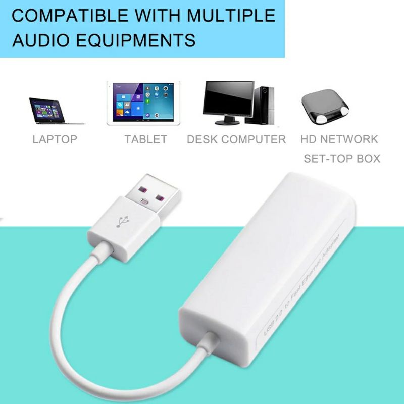 Bộ chuyển USB 2.0 to LAN giúp kết nối mạng cho tivi box, điện thoại, laptop không có cổng Ethernet