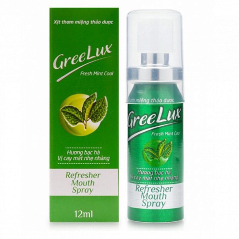 Xịt thơm miệng Greelux thảo dược bạc hà giúp làm thơm miệng tức thì, khử mùi hôi miệng 12ml