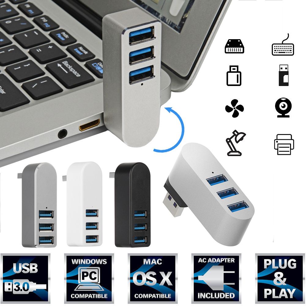 Bộ Chia 3 Cổng Usb 3.0 Tốc Độ Cao Bằng Hợp Kim Nhôm