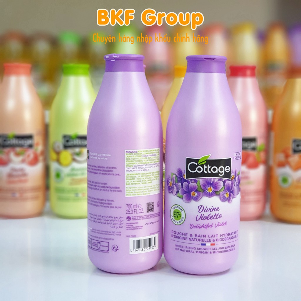 Sữa tắm Cottage La Violet 750ml - Nhập Pháp - Hàng mới