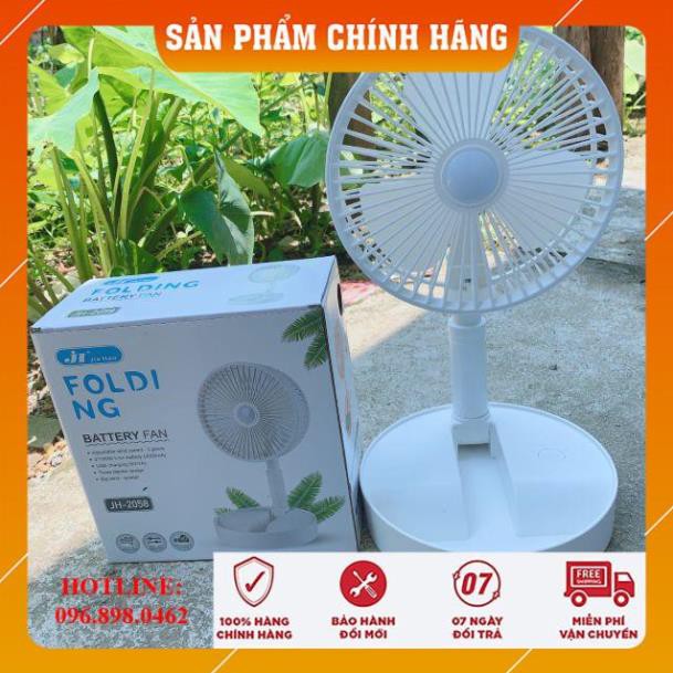 [CHÍNH HÃNG-FREESHIP] Quạt Tích Điện Mini Gấp Gọn, Quạt Để Bàn Mini, Quạt Mini Để Bàn Sạc Pin, Quạt Mini USB JH2058