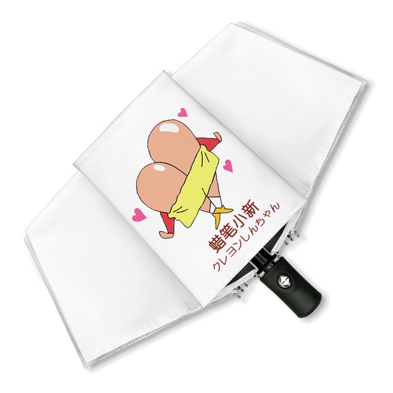 Ellen Dù Gấp Tự Động Che Mưa Nắng In Hình Cậu Bé Bút Chì Shin chan Dễ Thương Cho Học Sinh