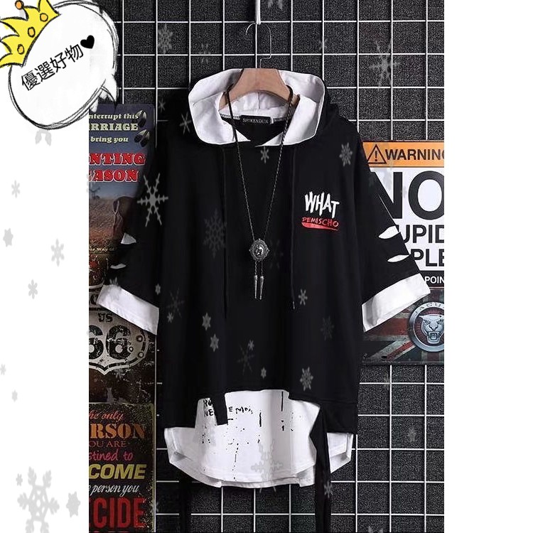 Áo Hoodie Tay Ngắn Phong Cách Hiphop Cho Nam