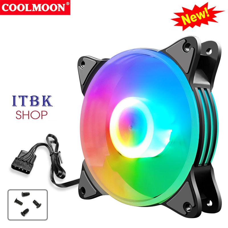 Fan case Coolmoon K2 X2 led RGB gắn trực tiếp không dùng Hub