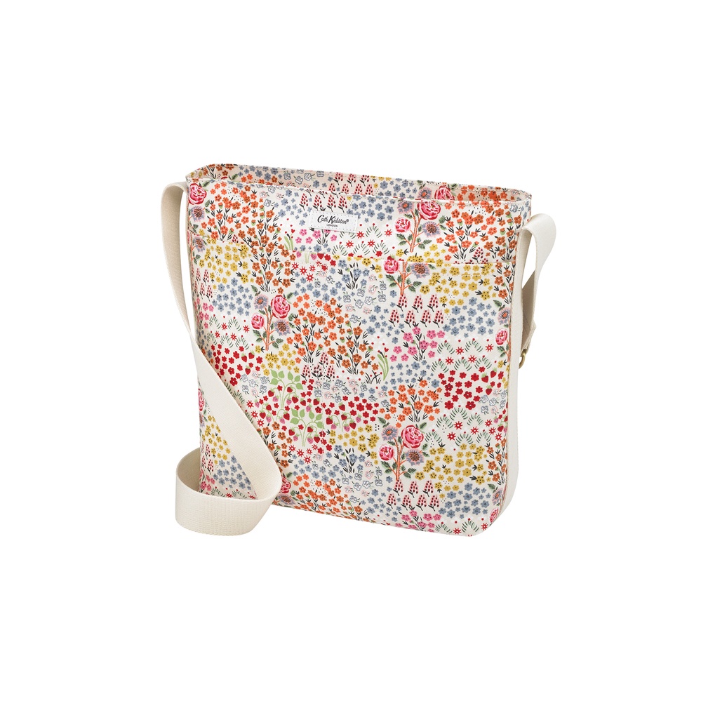Cath Kidston - Túi đeo chéo/Zipped Messenger Bag - Kingdom Ditsy - Cream -1047387
