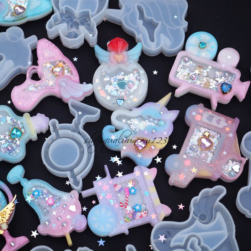 Khuôn silicon làm móc khóa shaker resin handmade loại 1